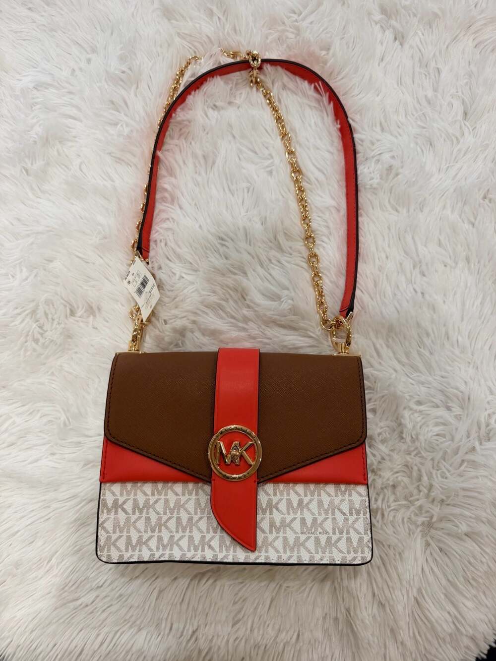 Michael Kors Logo and Saffiano Leather Crossbody Bag w/Matching Wallet